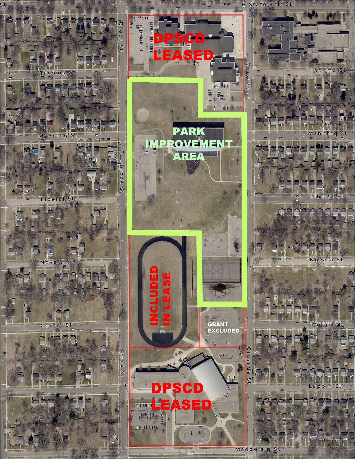 Improvement area of Heilmann parcel