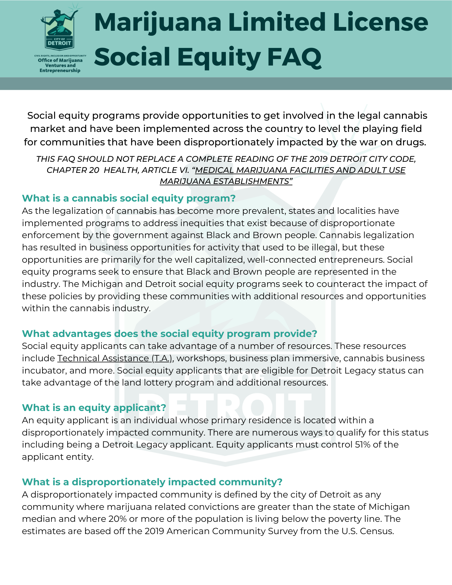 Cannabis Social Equity License FAQ 1