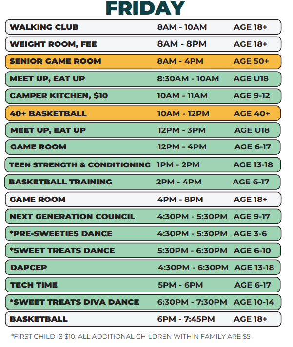 Kemeny Summer Schedule 2024