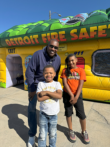 Commissioner Simms during Fire Prevention Week